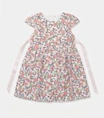 Robe Évasée à Imprimé Floral & Rubans à Nouer