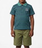 Ensemble 2 Pièces Garçon : Polo Rayé & Short Bermuda Vert – Image 2