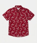 Ensemble 2 Pièces Tropical – Chemise & Short Rouge – Image 3