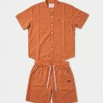 Ensemble 2 Pièces Été – Chemise Col Officier & Short Terracotta