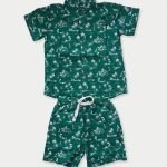 Ensemble 2 Pièces Tropical – Chemise & Short Vert