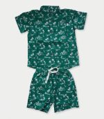 Ensemble 2 Pièces Tropical – Chemise & Short Vert