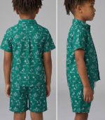 Ensemble 2 Pièces Tropical – Chemise & Short Vert – Image 3
