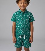 Ensemble 2 Pièces Tropical – Chemise & Short Vert – Image 2