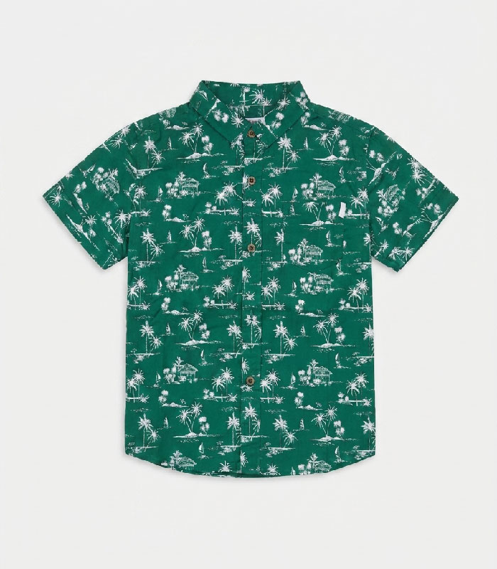 Ensemble-6d Ensemble 2 Pièces Tropical – Chemise & Short Vert – Image 4
