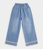 Ensemble 2 Pièces Fille – Top Superposé & Jean Large Brodé (Bleu Ciel) – Image 4