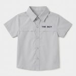 Chemise Gris Clair à Manches Courtes – « THE BOY »