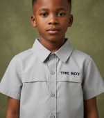 Chemise Gris Clair à Manches Courtes – « THE BOY » – Image 2