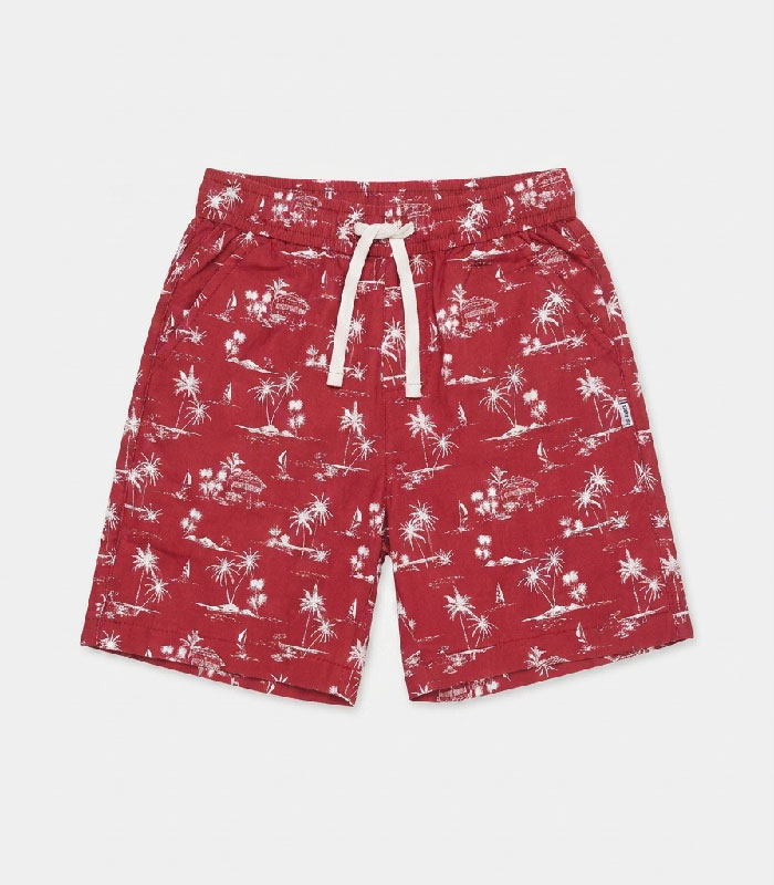 culotte-b Ensemble 2 Pièces Tropical – Chemise & Short Rouge – Image 4
