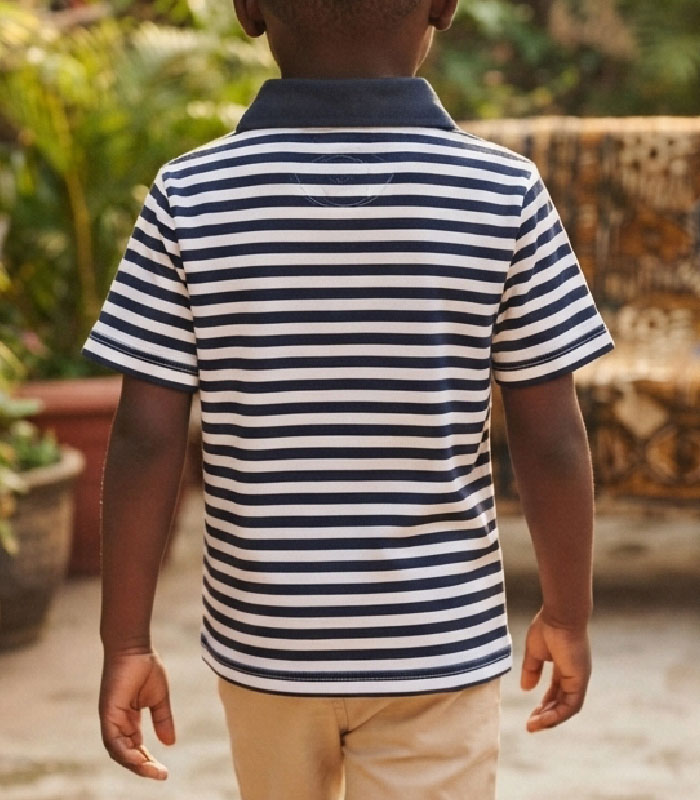 polo-arriere Polo rayé style marinière pour enfant – Image 3