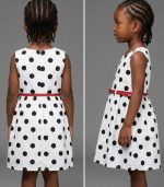 Robe Chic à Pois sans Manches avec Ceinture Rouge pour Fille – Image 5