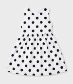 Robe Chic à Pois sans Manches avec Ceinture Rouge pour Fille – Image 3