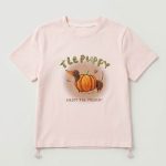 T-shirt Rose "Little Puppy" à Motif Citrouille