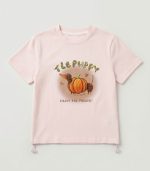T-shirt Rose "Little Puppy" à Motif Citrouille