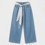 Jean large fluide avec ceinture foulard