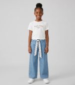 Jean large fluide avec ceinture foulard – Image 2