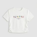 T-shirt Blanc Adorable "Petits Chiens" pour Fille