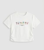 T-shirt Blanc Adorable "Petits Chiens" pour Fille