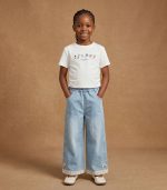 Jean Large Fille avec Finitions Dentelle et Nœuds Fleuris – Image 2