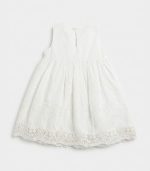 Robe Blanche Évasée à Broderies et Finitions Dentelle – Image 2