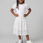 Ensemble de cérémonie fille en broderie anglaise « Blanche »