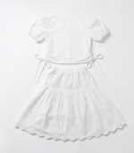 Ensemble de cérémonie fille en broderie anglaise « Blanche » – Image 2