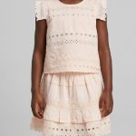 Ensemble 2 Pièces Bohème Chic – Top Brodé & Jupe à Volants en Broderie Anglaise