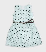 Robe sans manches à pois vert menthe avec ceinture - Fille – Image 2