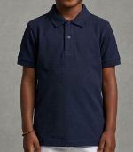 Polo Classique Bleu Marine à Manches Courtes pour Garçon