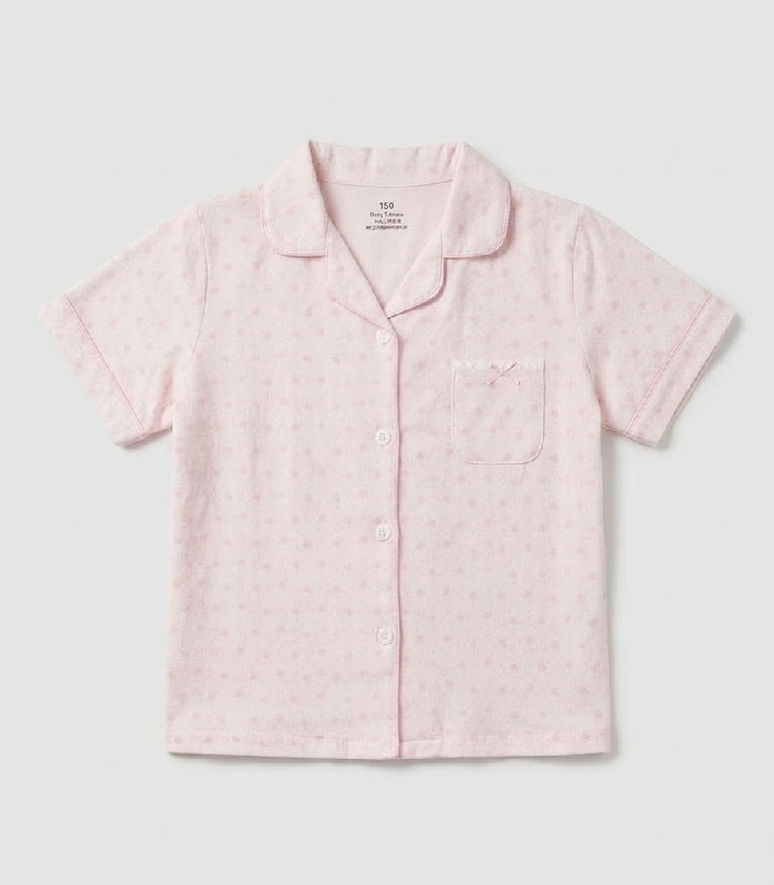 43 Pyjama court fille rose poudré à motifs - Ensemble 2 pièces – Image 4