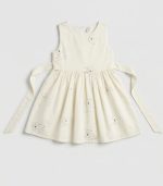 Robe de Fête Fille Écru à Motifs Étoilés Argentés – Image 2