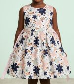 Robe Sans Manches à Imprimé Floral avec Ceinture Ruban