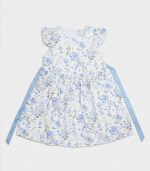 Robe Blanche à Motif Floral Bleu – Image 2