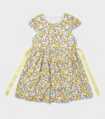 Robe Blanche à Motif Floral Jaune – Image 3