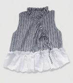 Ensemble 2 Pièces Fillette – Haut Cache-Cœur Rayé & Jupe Évasée en Broderie Anglaise – Image 2