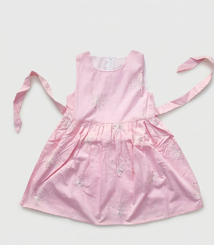 86 Robe de Cérémonie Fille Rose Pastel à Broderies Scintillantes – Image 3