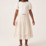 Ensemble 2 pièces en broderie anglaise – Blanc cassé