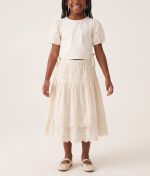 Ensemble 2 pièces en broderie anglaise – Blanc cassé