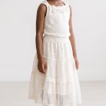 Ensemble 2 pièces fillette "Douceur Bohème" – Blanc cassé