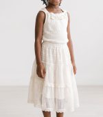 Ensemble 2 pièces fillette "Douceur Bohème" – Blanc cassé
